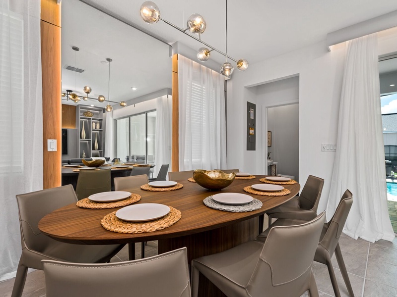 Dine in comfort at a 8-seat dining room.