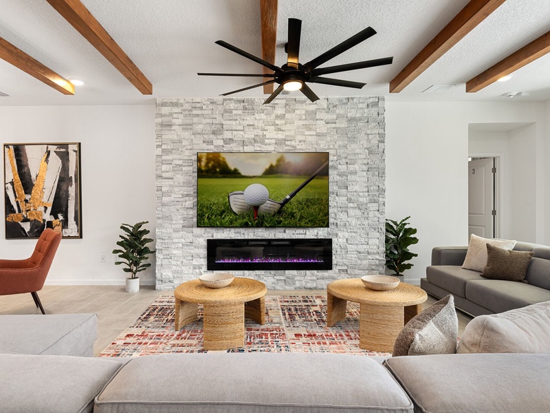 Our loft features a comfortable seating area and a coffee station for your convenience and relaxation.
