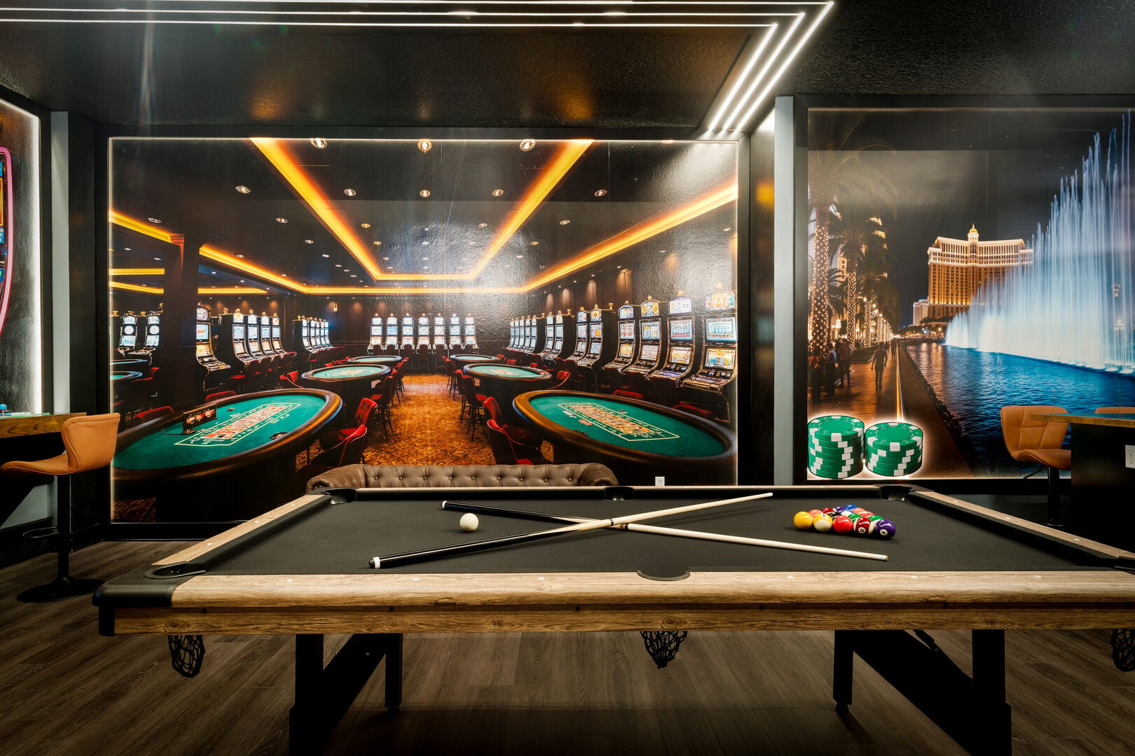 Challenge your friends to some friendly competition at the pool table!