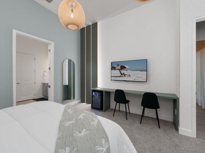Each bedroom features comfortably appointed beds, a work desk, TV, keypad lock, personal safe, mini bar and a private ensuite bathroom.