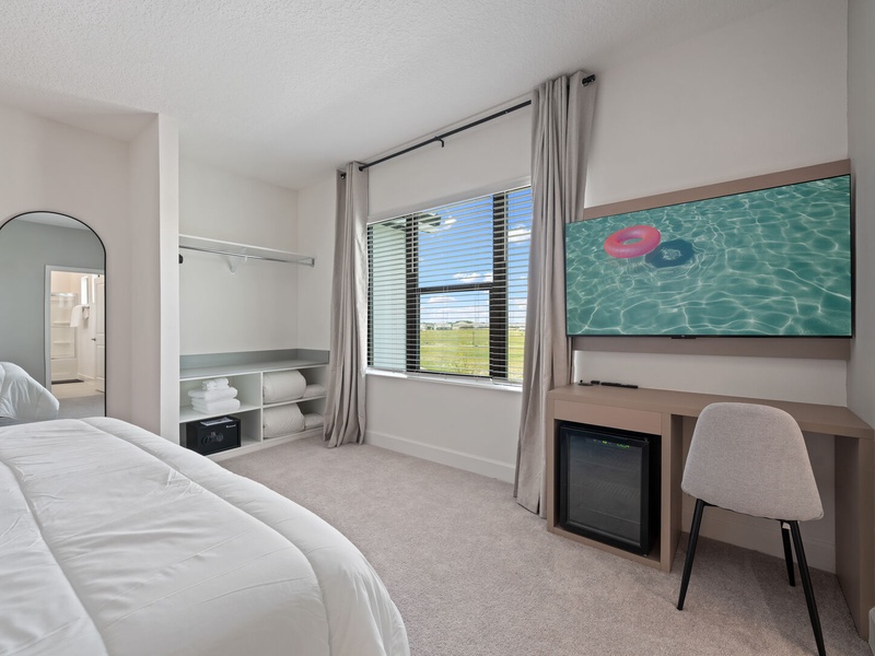 Each bedroom features comfortably appointed beds, a work desk, TV, keypad lock, personal safe, mini bar and a private ensuite bathroom.