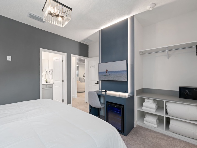 Each bedroom features comfortably appointed beds, a work desk, TV, keypad lock, personal safe, mini bar and a private ensuite bathroom.