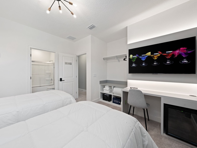 Each bedroom features comfortably appointed beds, a work desk, TV, keypad lock, personal safe, mini bar and a private ensuite bathroom.