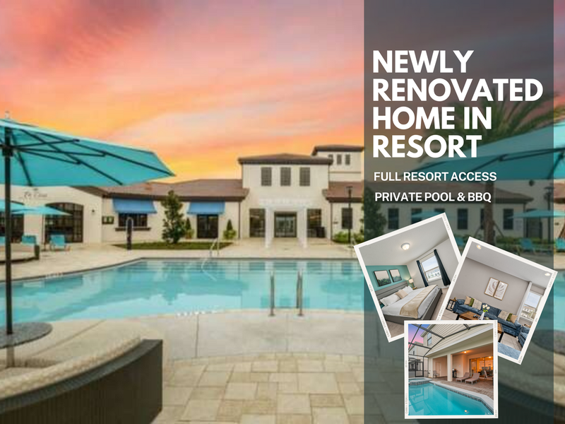 Enjoy your holidays in our newly renovated 6br, 4.5ba home with private pool, BBQ, game room and resort access.