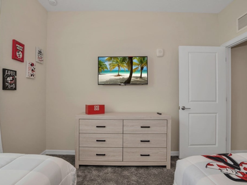 Each bedroom includes its own flat-screen TV.