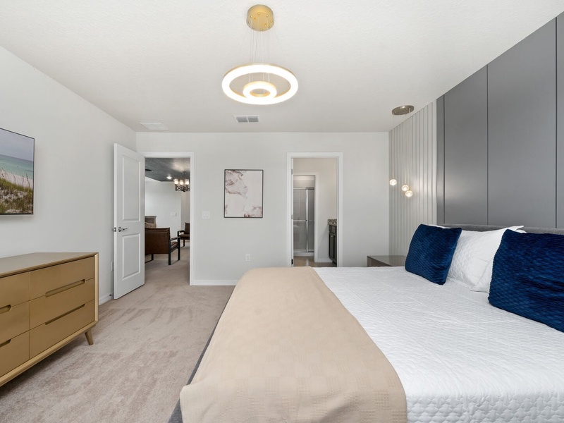 Each bedroom includes a TV, offering a private space to unwind after a day at the parks.