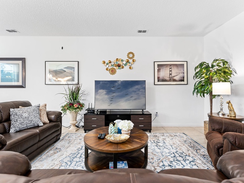 Have a cozy movie night in our ample plush seating.