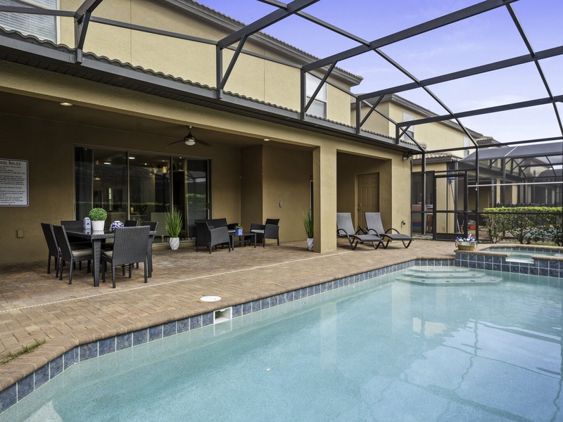 After a long day at the parks, relax by the pool in our beautiful outdoor area.