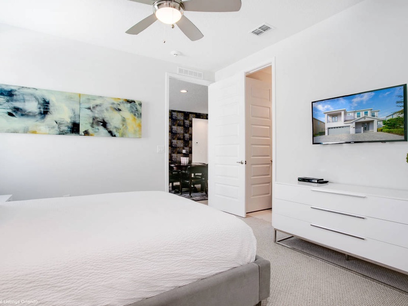 Each bedroom comes with its own closet and TV.