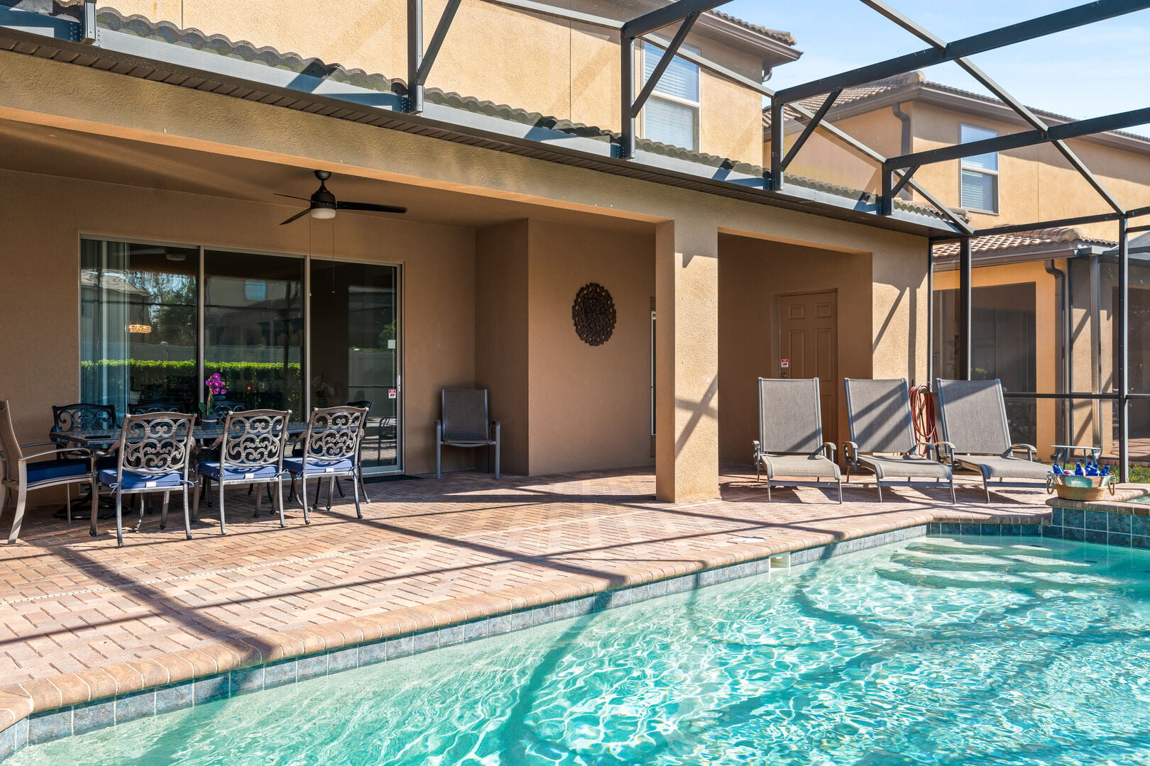 The outdoor dining area is perfect for gatherings.