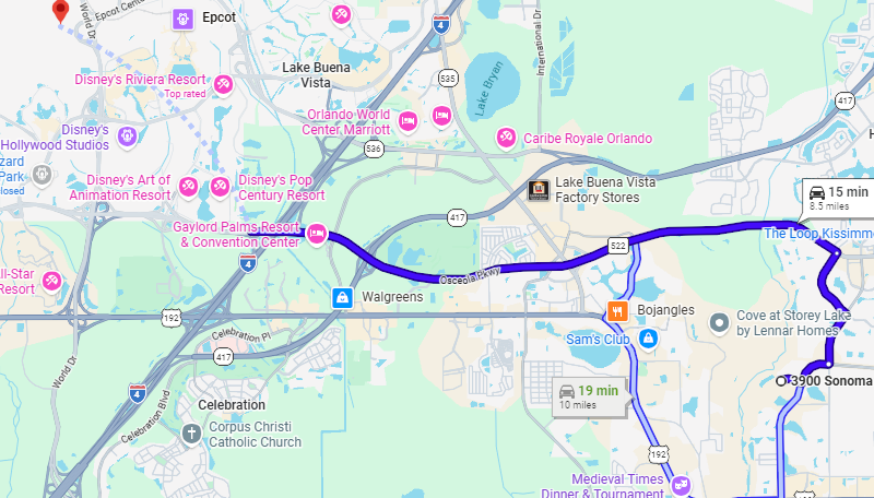 Located at a 15 to 20 minute drive from Orlando's top attractions.