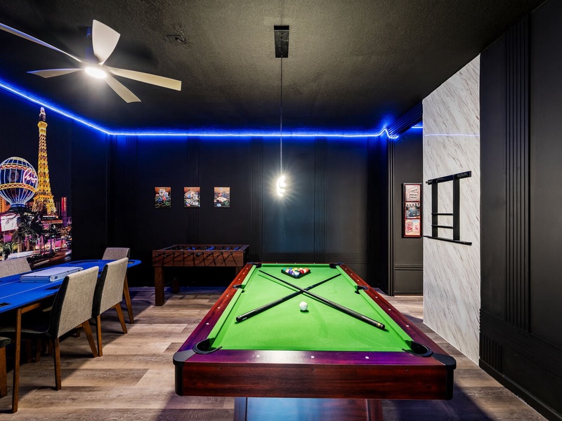 Challenge your friends to some friendly competition at the pool table!