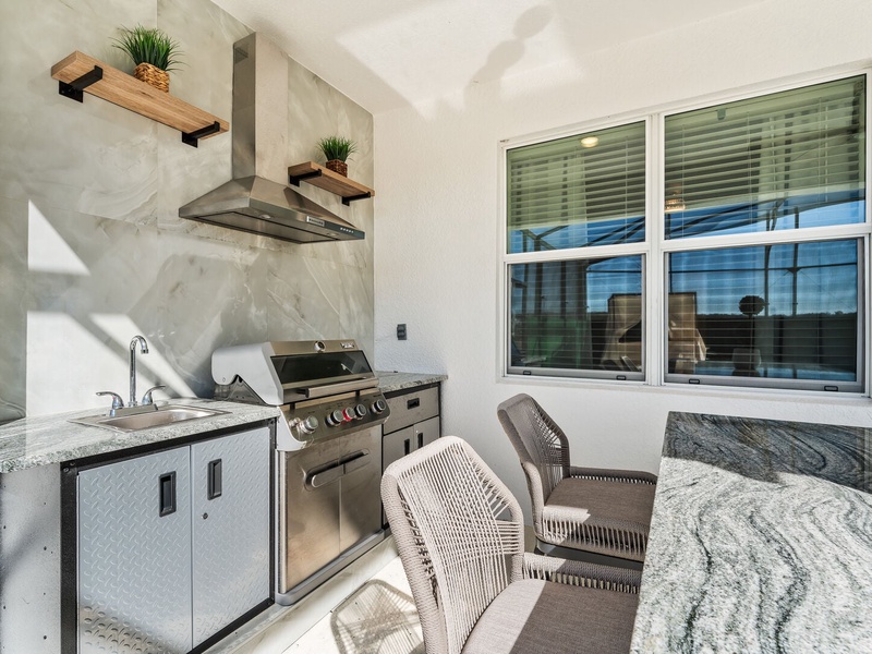 Lounge in luxury by the pool and fire up the grill, all from the comfort of your private oasis!