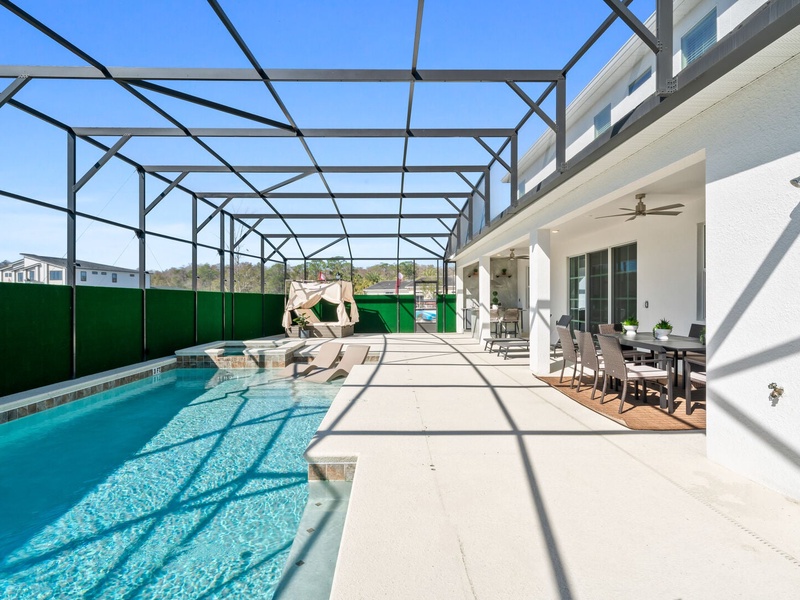 Take a refreshing dip in our swimming pool, perfect for cooling off on warm days.