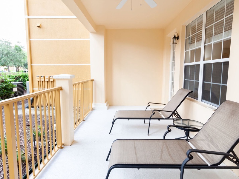 The balcony is perfect for fresh air!
