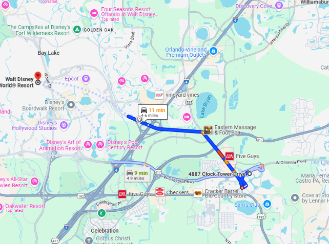 Just a 13-minute drive from the entrance to Disney World!