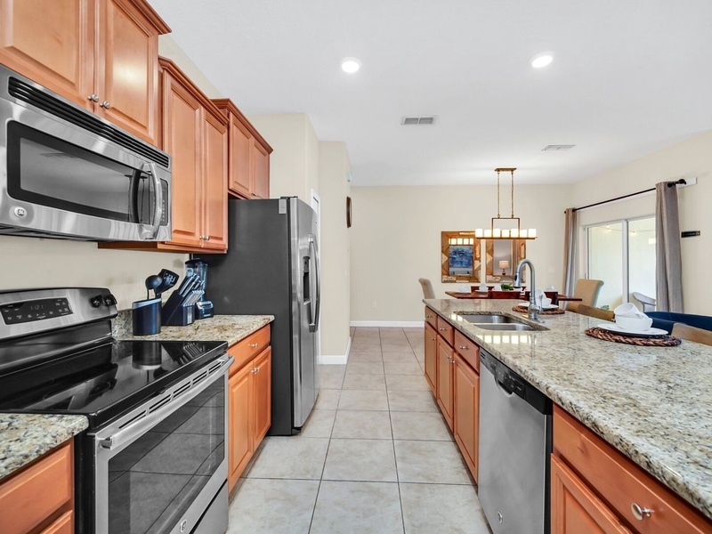 Fully-equipped kitchen with all the essential appliances.