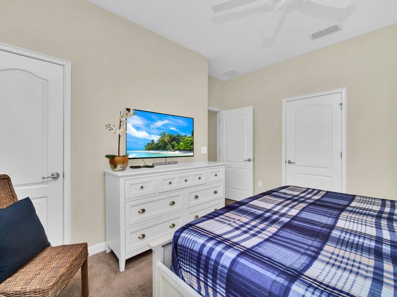 All of our bedrooms come with their own flat-screen TV.