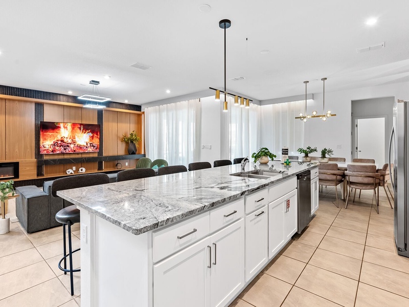 Beautifully decorated open-concept spaces