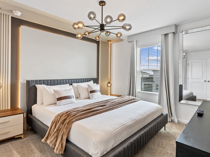 Rest in our comfortable beds after a long day at the parks.