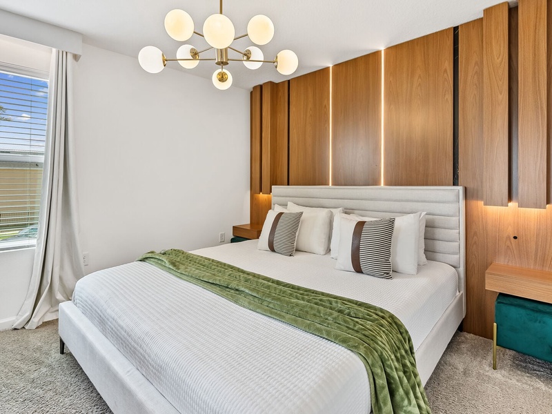 Rest in our comfortable beds after a long day at the parks.