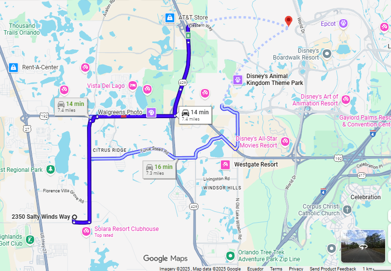 Located just a 15-minute drive from the magic of Disney World (Please keep in mind, travel times may vary due to traffic).