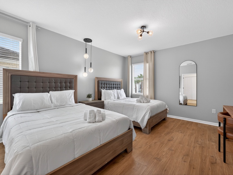 Rest in our high-quality beds after a long day at the parks.