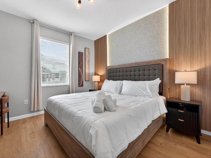 Rest in our high-quality beds after a long day at the parks.