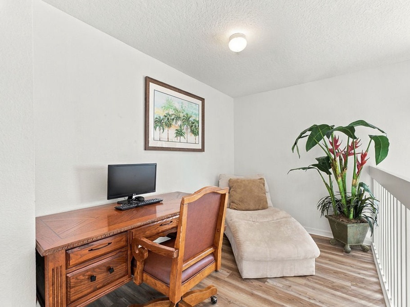 A quiet corner to catch up on work without stepping away from vacation mode.