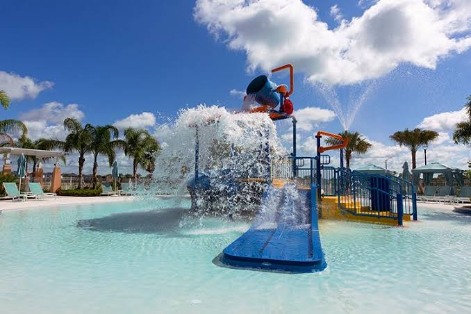 Let the little ones cool off and enjoy endless fun at Solara Resort's interactive splash pad, perfect for younger guests.
