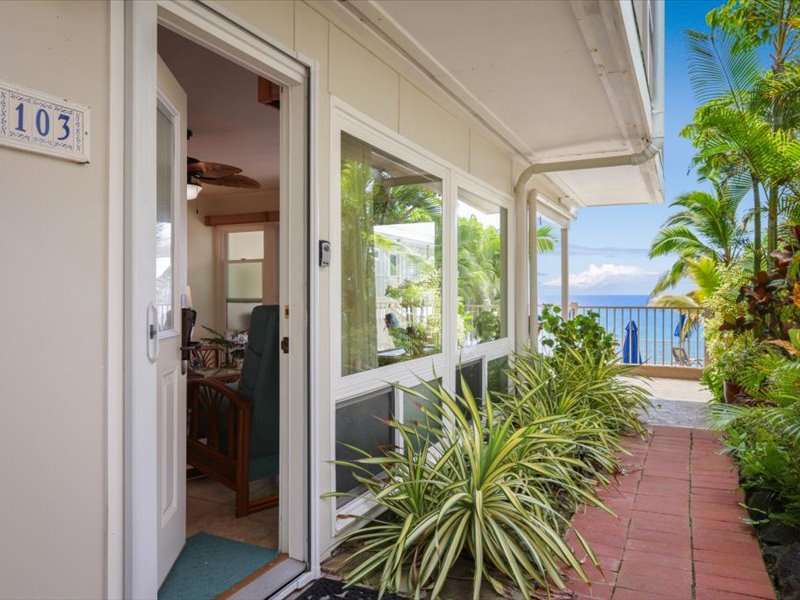 Bright, breezy retreat with lush greenery and stunning ocean views—perfect for relaxing and enjoying the Kona Coast.