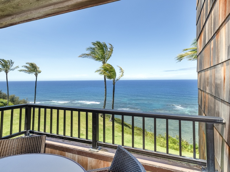 Your private lanai at Sealodge D7 has a beautiful, expansive view of the Pacific Ocean. It's the perfect spot for quiet mornings and laidback evenings by the water!