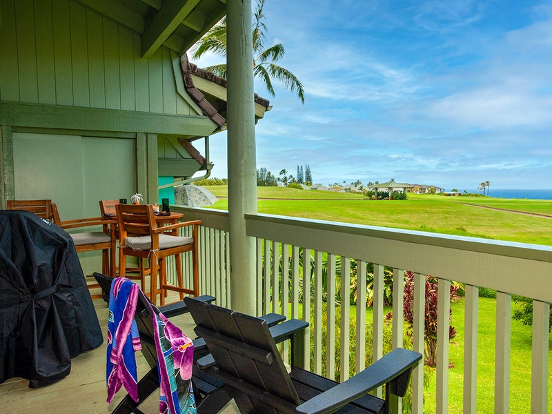 lanai view Puamana 16B | Puamana condos Princeville Kauai