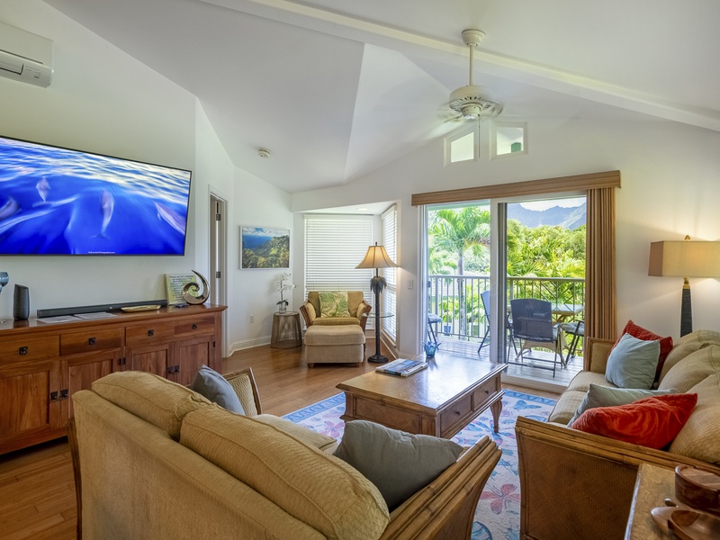 The den area is comfy and inviting, and has plenty of seating for everyone!