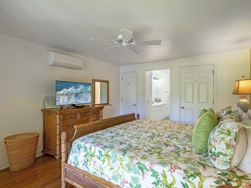 Don't worry, this bedroom has another smart TV at the foot of the bed! No one will have to fight over what to watch in this house