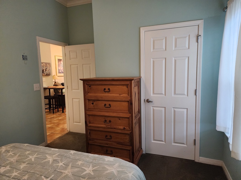 bedroom door to living area
