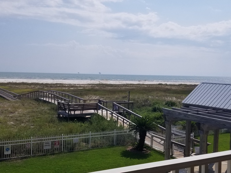 View of ocean and boardwalk