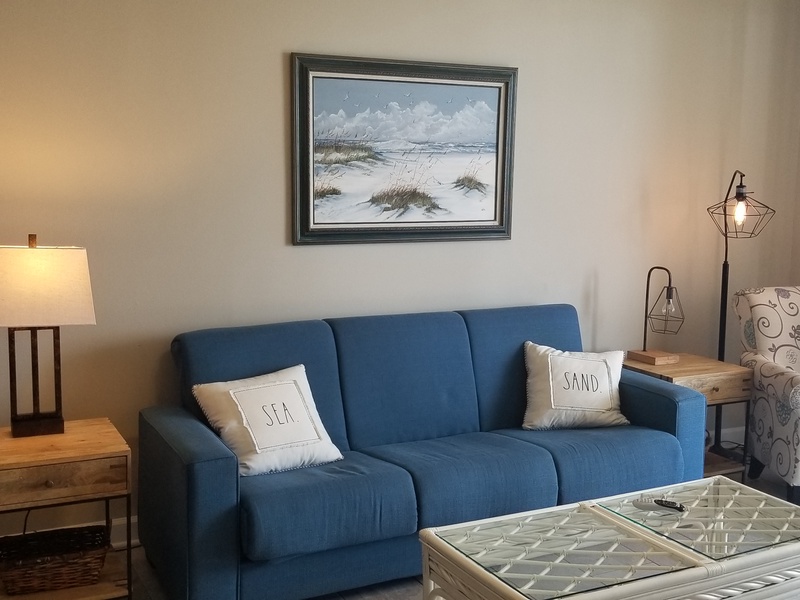 Living room couch and chair