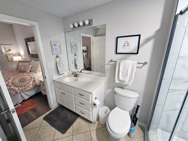 master bathroom & bedroom