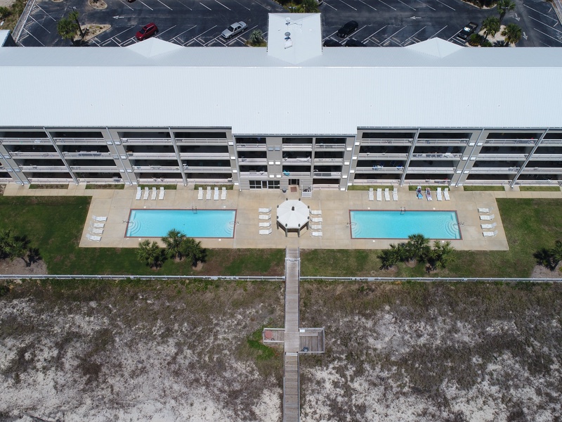 aerial pool view