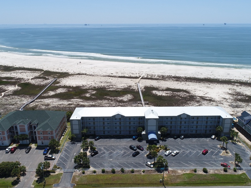 aerial parking lot view