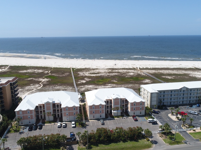 aerial view of parking lot