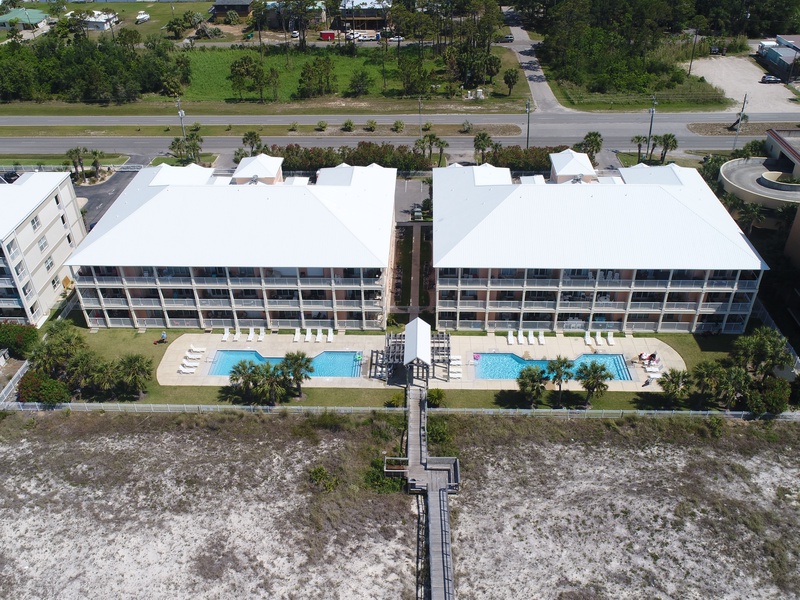 aerial view of buildings