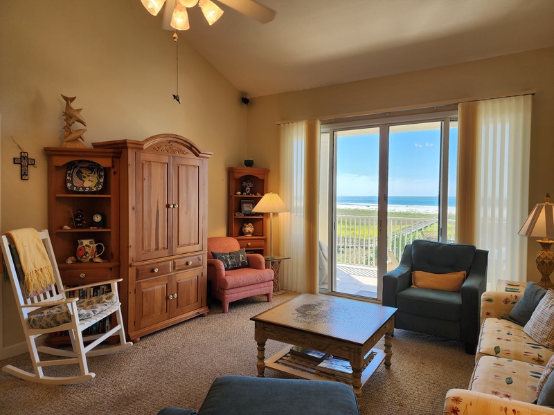 living room view & furniture