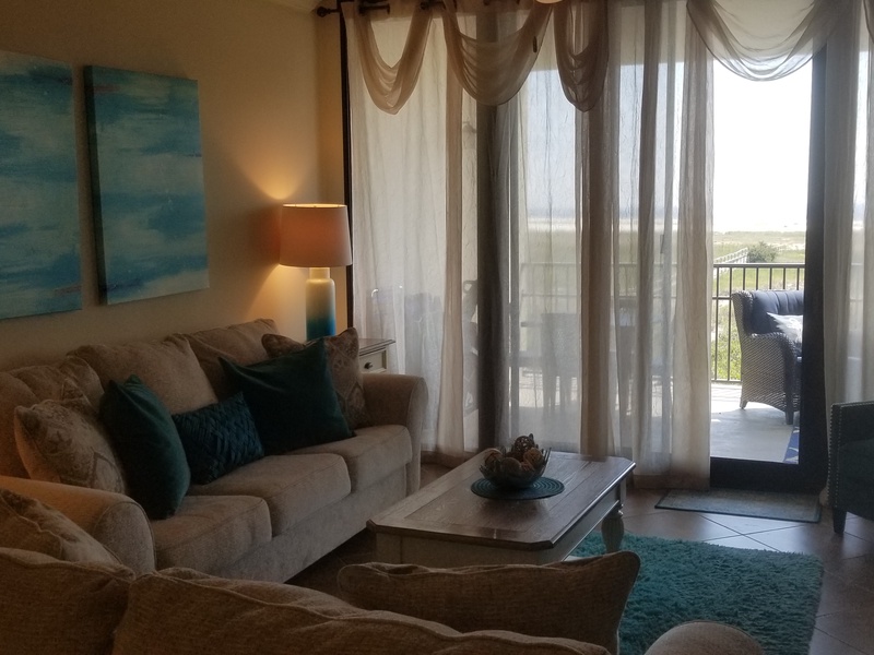 living room & balcony
