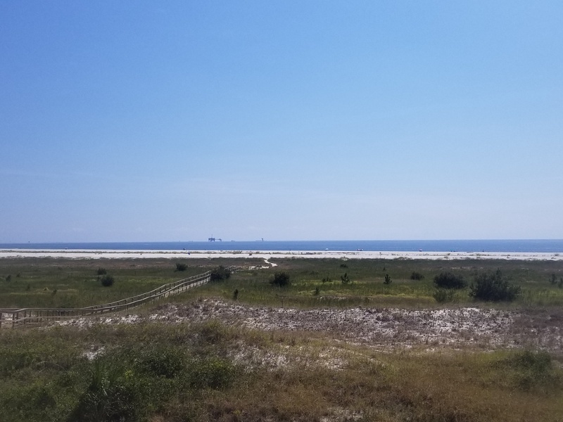 view of beach & boardwalk
