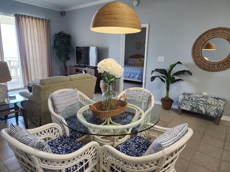 dining table & bedroom door