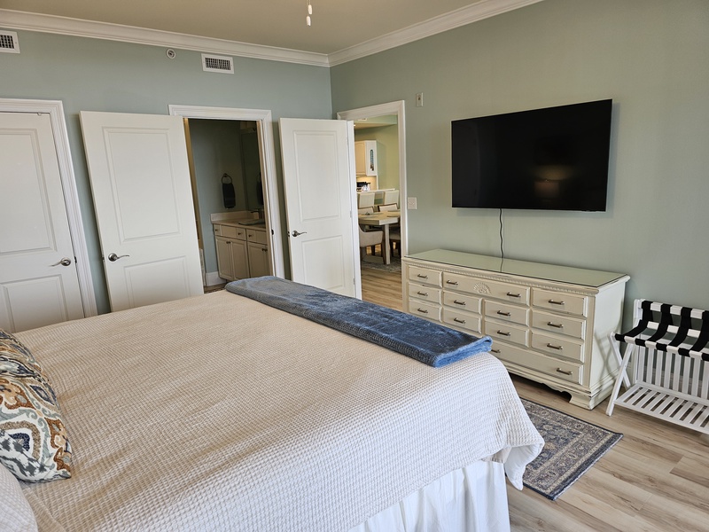 Master with King Bed and TV. 