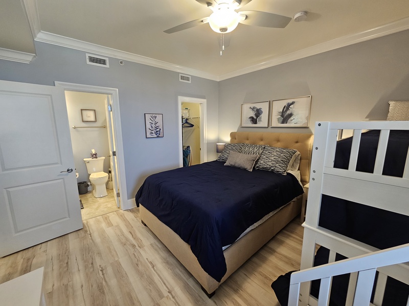 2nd Bedroom walks into the 2nd bathroom. 