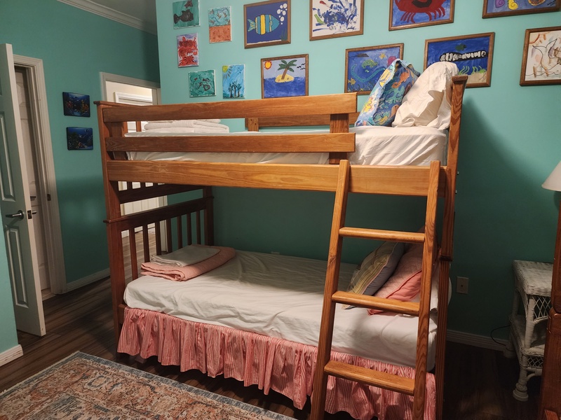 Bunk beds and attached bathroom